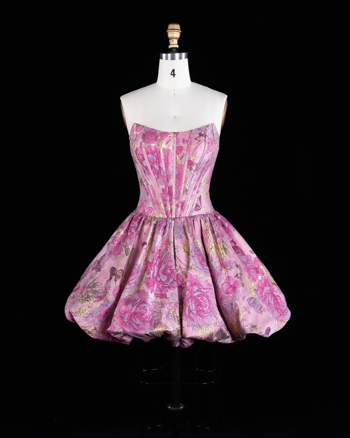 Exquisite Pink Jacquard Corset Homecoming Dress Sheer Fairy