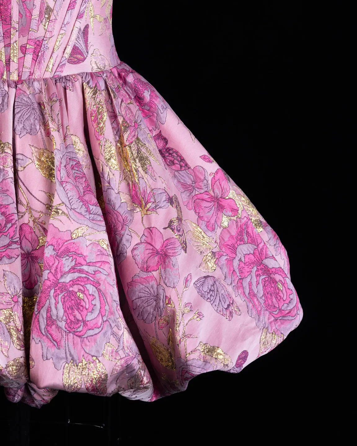 Exquisite Pink Jacquard Corset Homecoming Dress Sheer Fairy