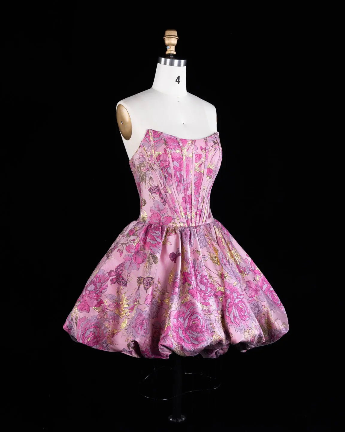 Exquisite Pink Jacquard Corset Homecoming Dress Sheer Fairy