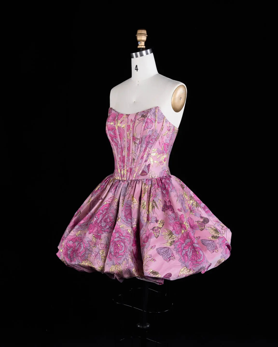 Exquisite Pink Jacquard Corset Homecoming Dress Sheer Fairy
