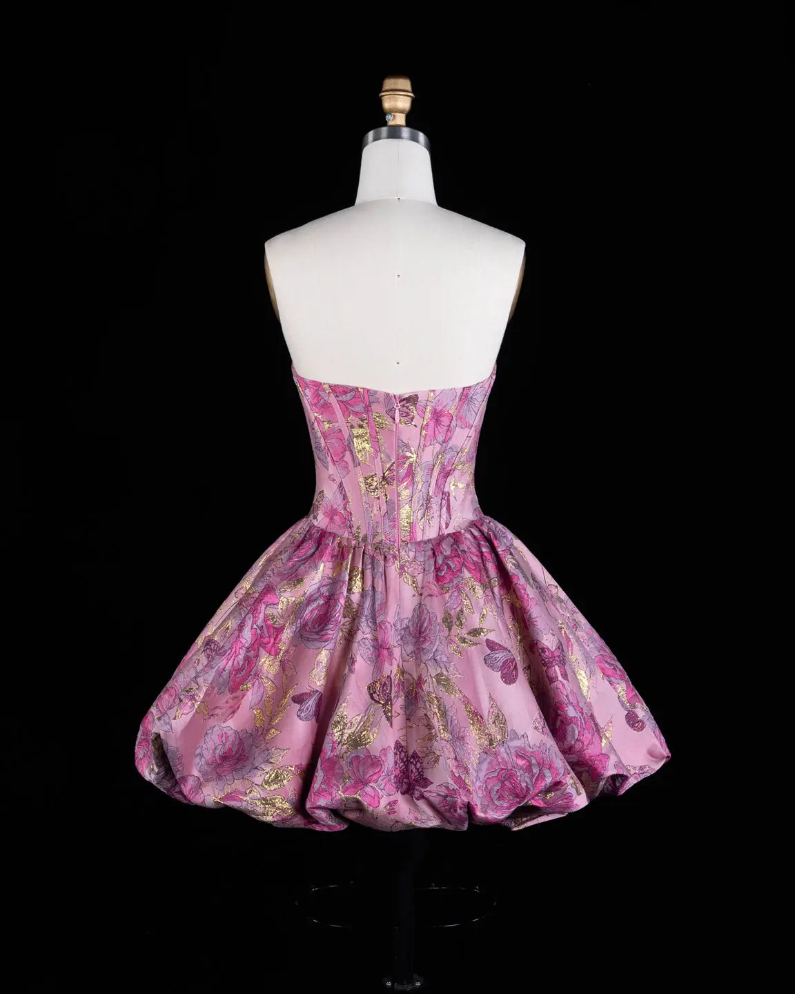 Exquisite Pink Jacquard Corset Homecoming Dress Sheer Fairy