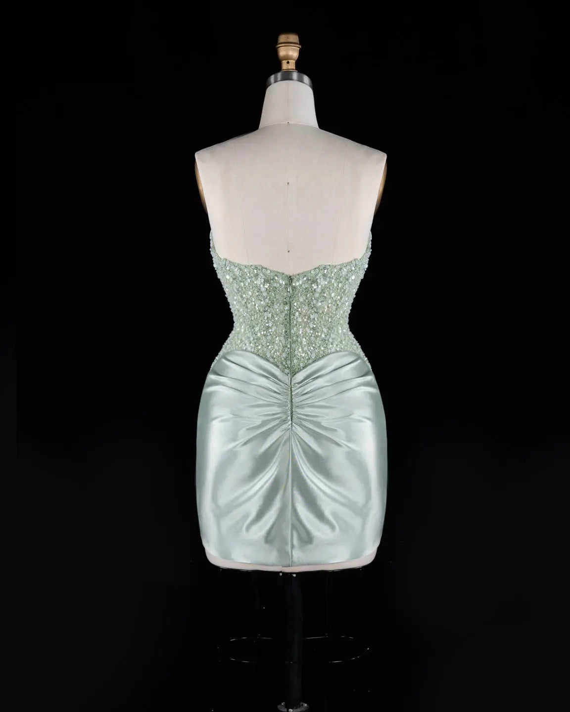 Exquisite Green Strapless Short Homecoming Dress Sheer Fairy