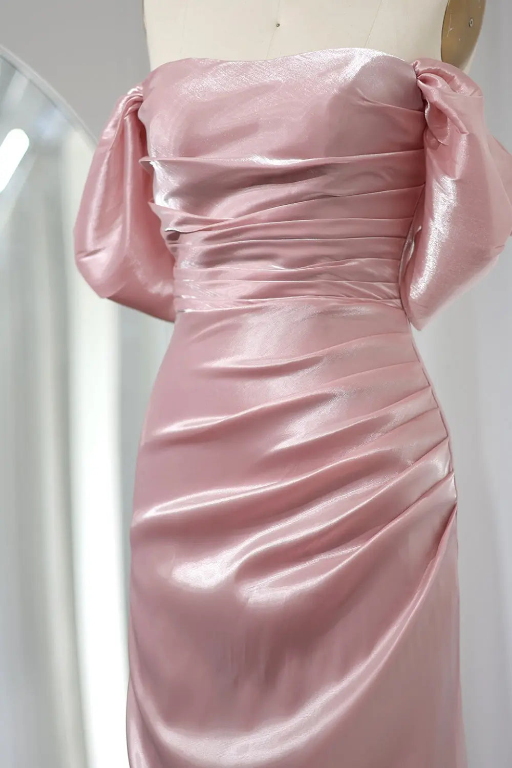 Elegant Off Shoulder Arabic Mermaid Beige Evening Dress SF001 Sheer Fairy