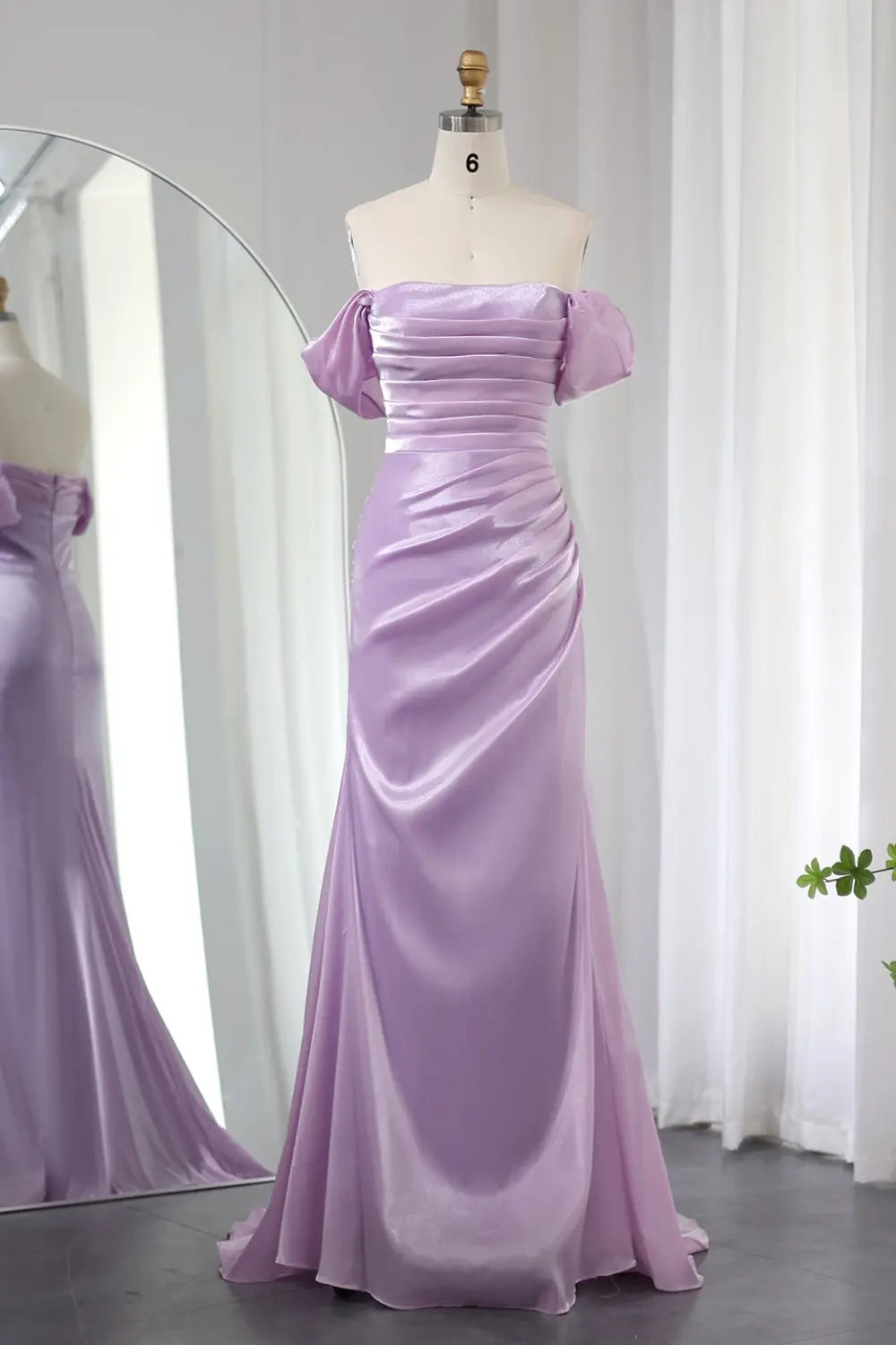 Elegant Off Shoulder Arabic Mermaid Beige Evening Dress SF001 Sheer Fairy