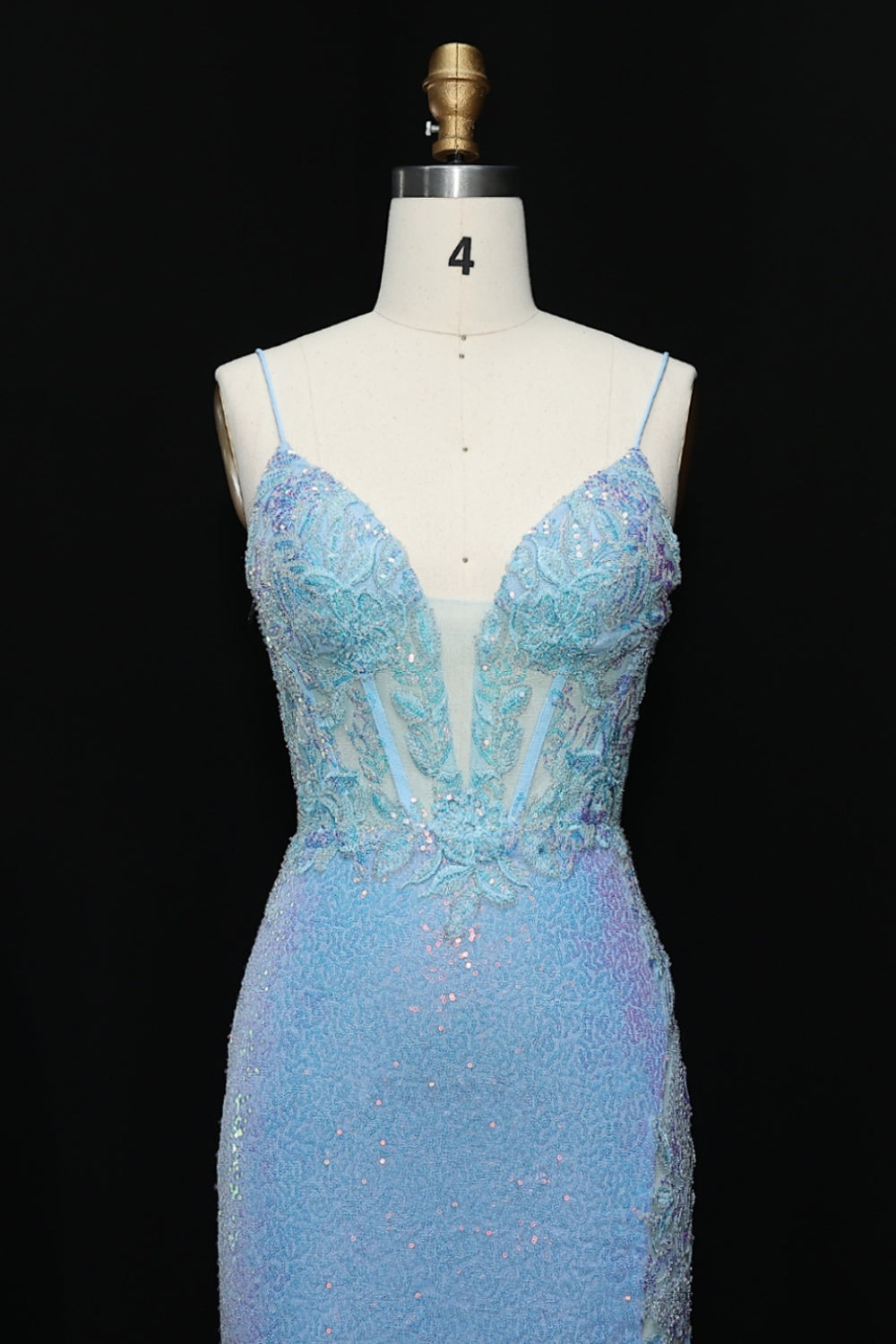 Sage Green Beaded Keyhole A-Line Prom Dress with Short Sleeves SH502 Sheer Fairy