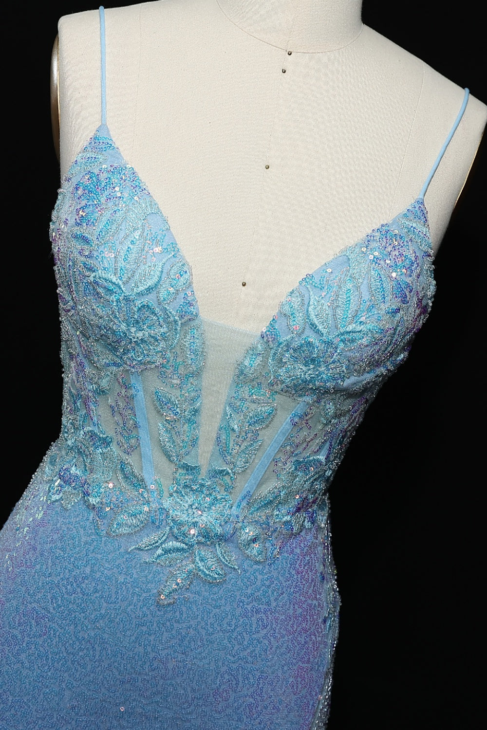 Sage Green Beaded Keyhole A-Line Prom Dress with Short Sleeves SH502 Sheer Fairy