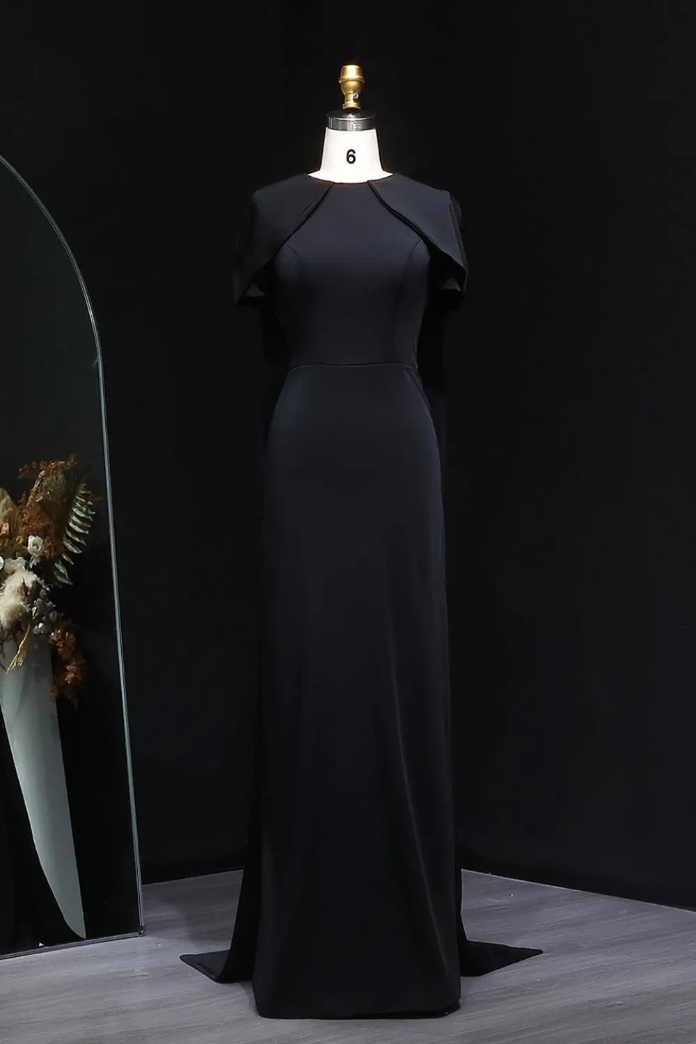 Simple Lilac Straight Evening Dress with Cape SF033 Sheer Fairy