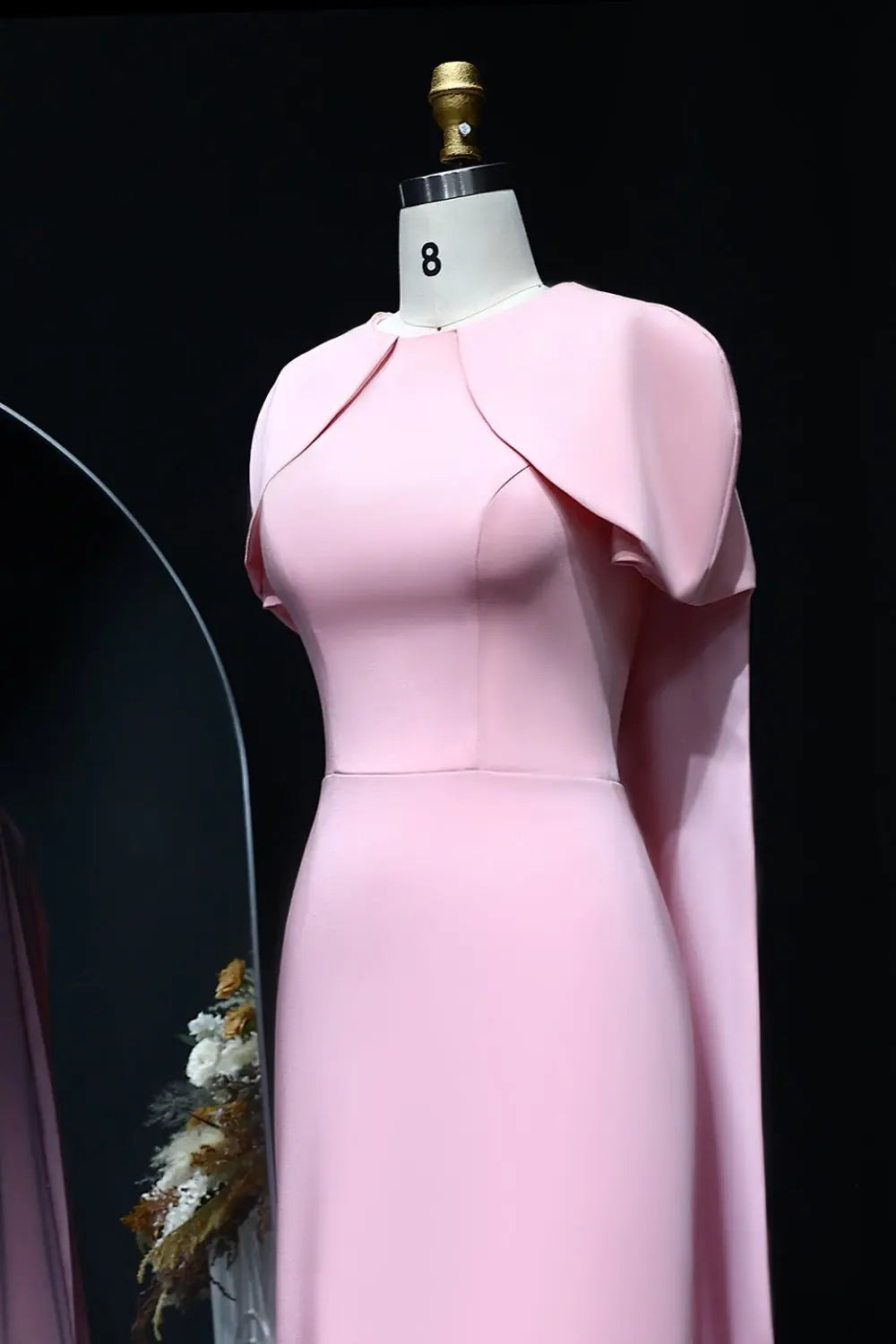 Simple Lilac Straight Evening Dress with Cape SF033 Sheer Fairy