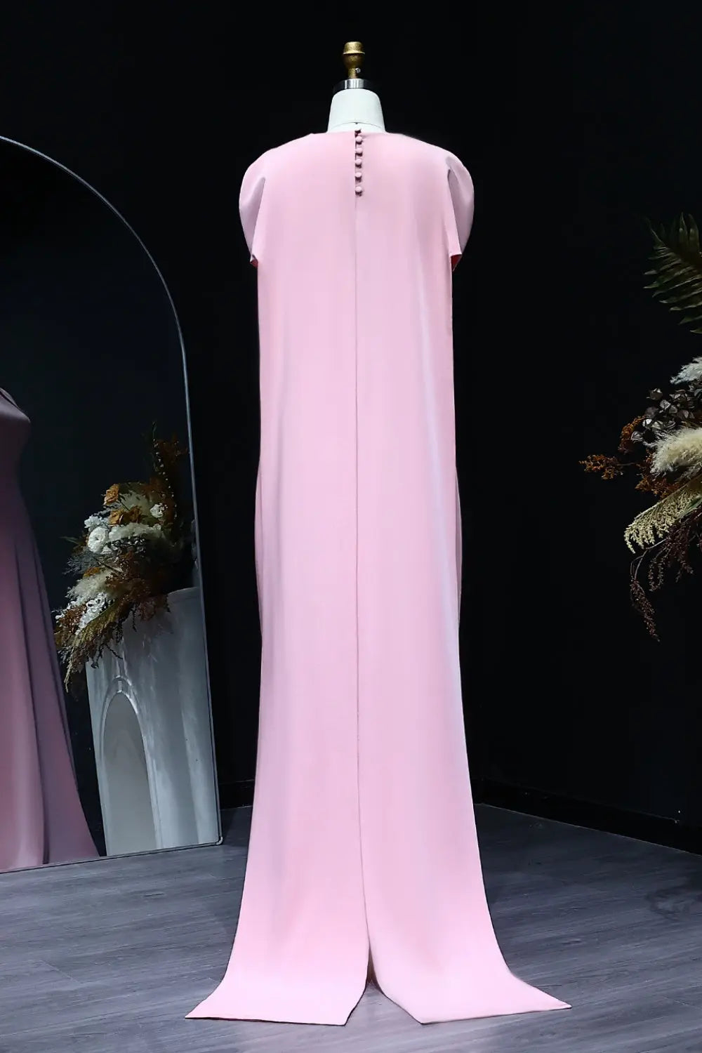 Simple Lilac Straight Evening Dress with Cape SF033 Sheer Fairy