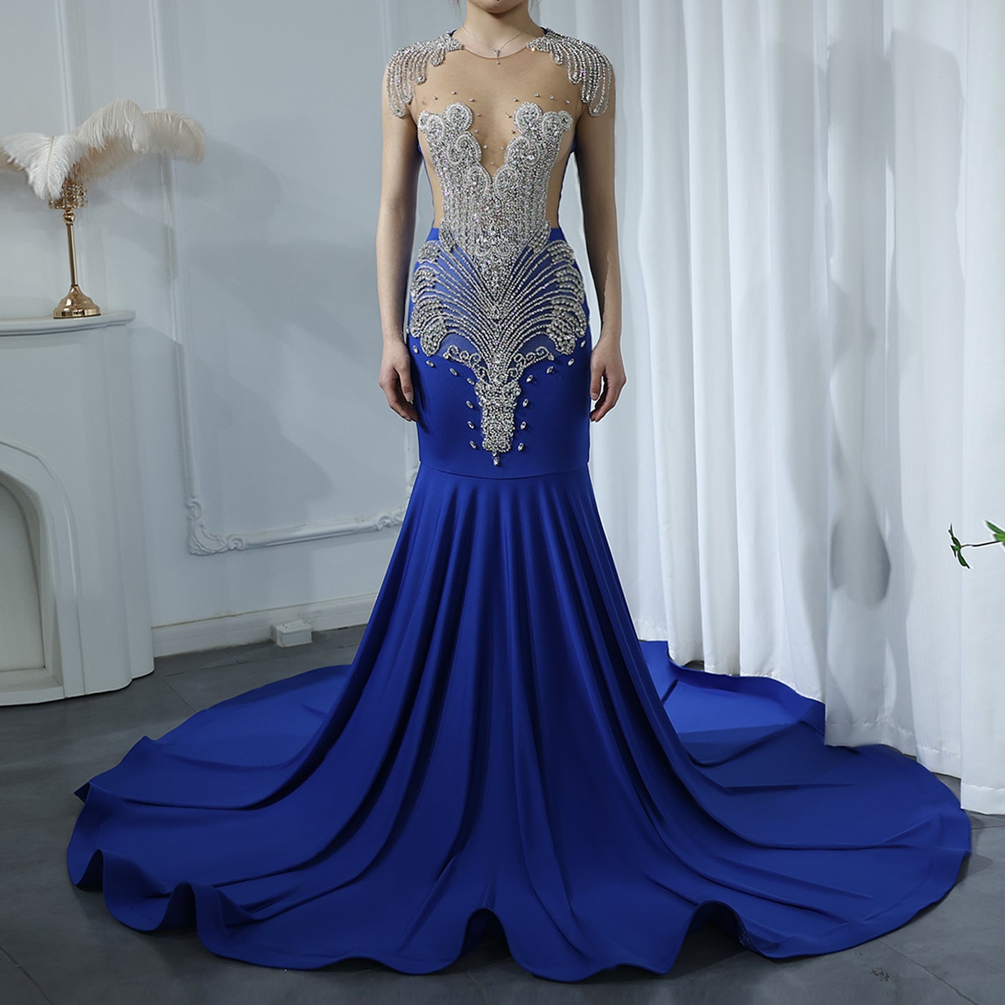 Luxury Crystal Mermaid Prom Dresses 2025 for Black Girls Graduation Party