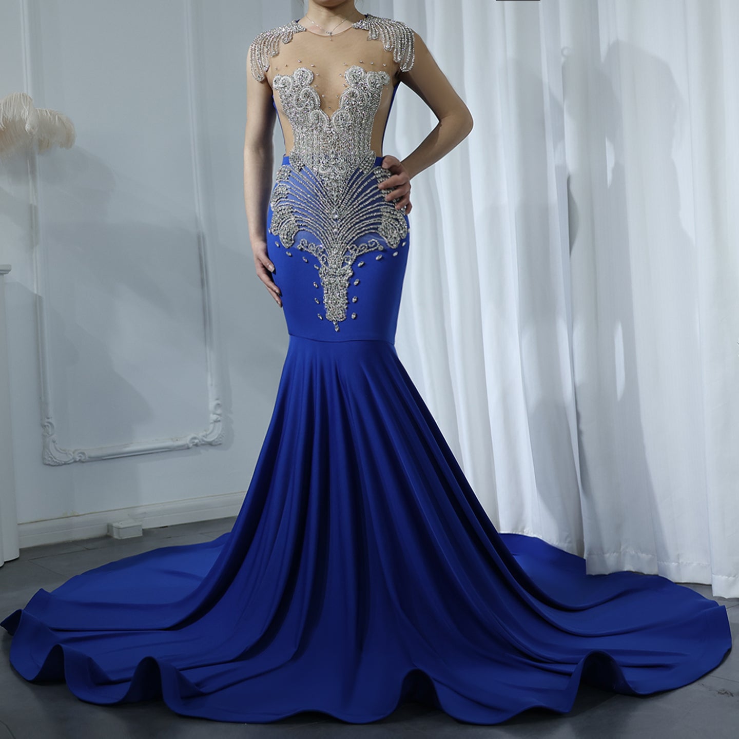 Luxury Crystal Mermaid Prom Dresses 2025 for Black Girls Graduation Party