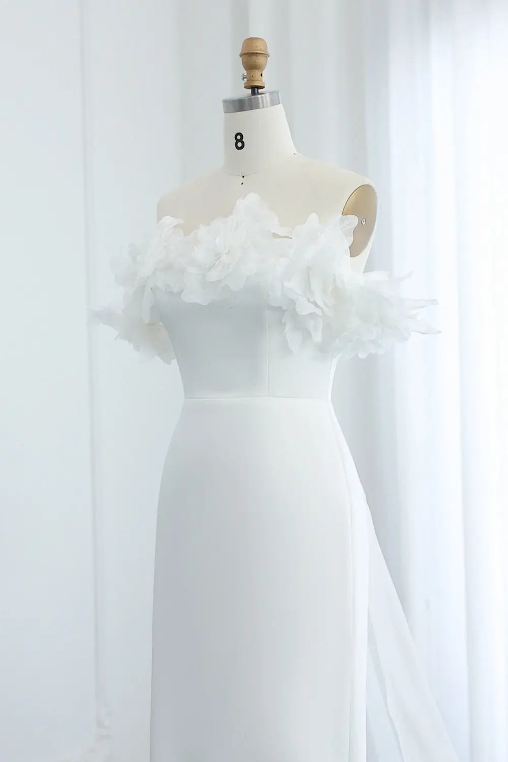 Elegant 3D Flowers Light Yellow Evening Dress with Overskirt SF013 Sheer Fairy