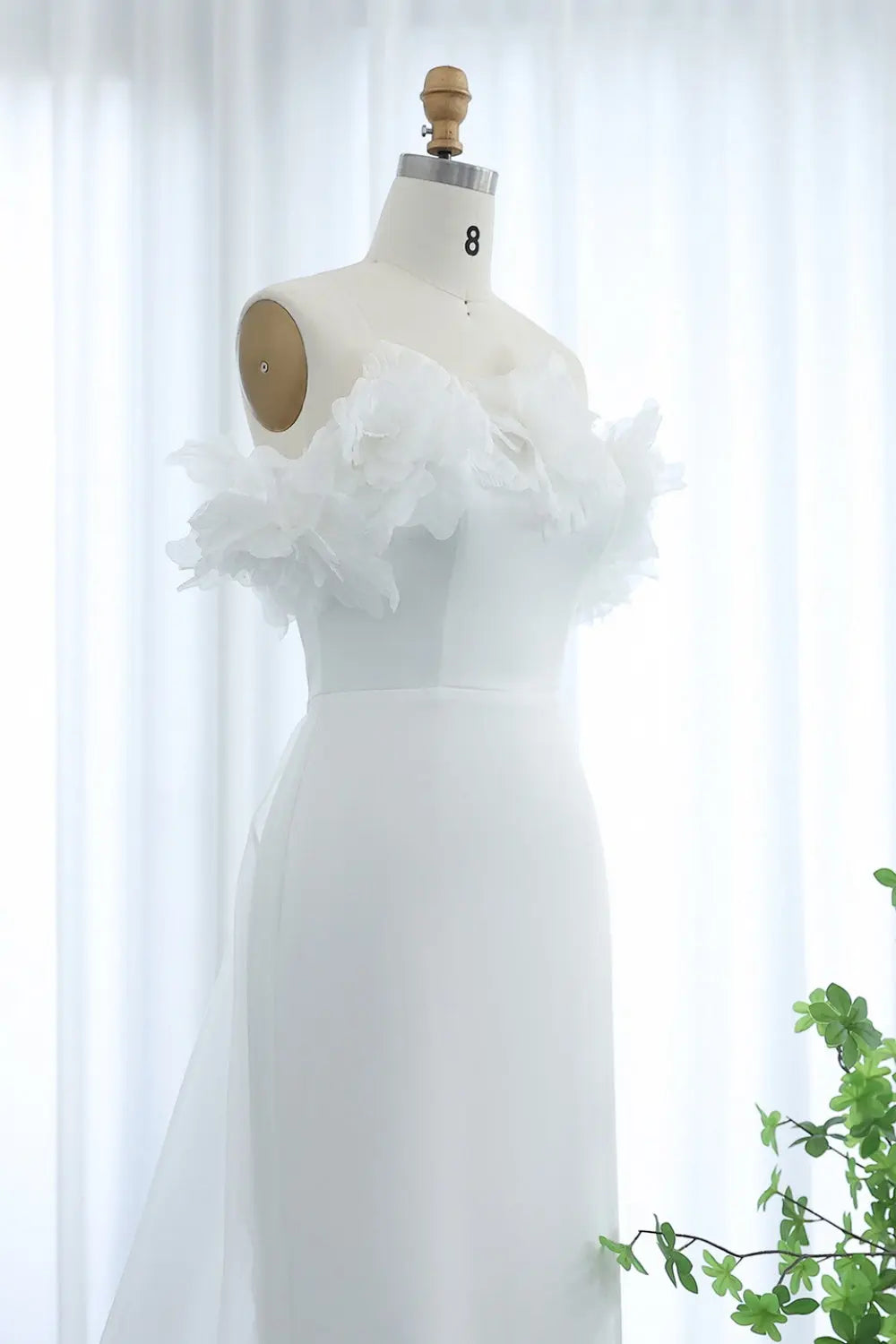 Elegant 3D Flowers Light Yellow Evening Dress with Overskirt SF013 Sheer Fairy