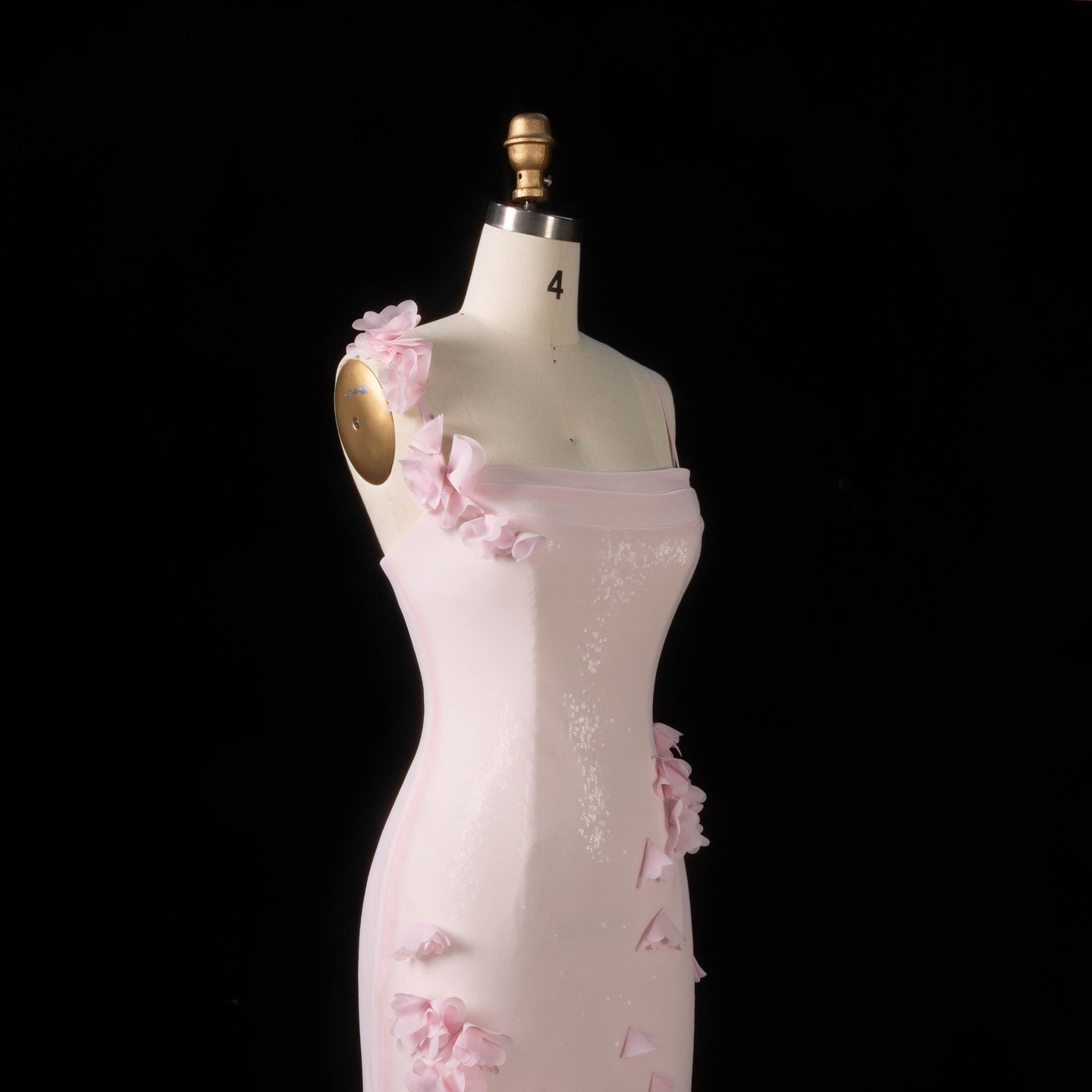 Light Yellow 3D Floral Chiffon Mermaid Evening Dress SF438 Sheer Fairy