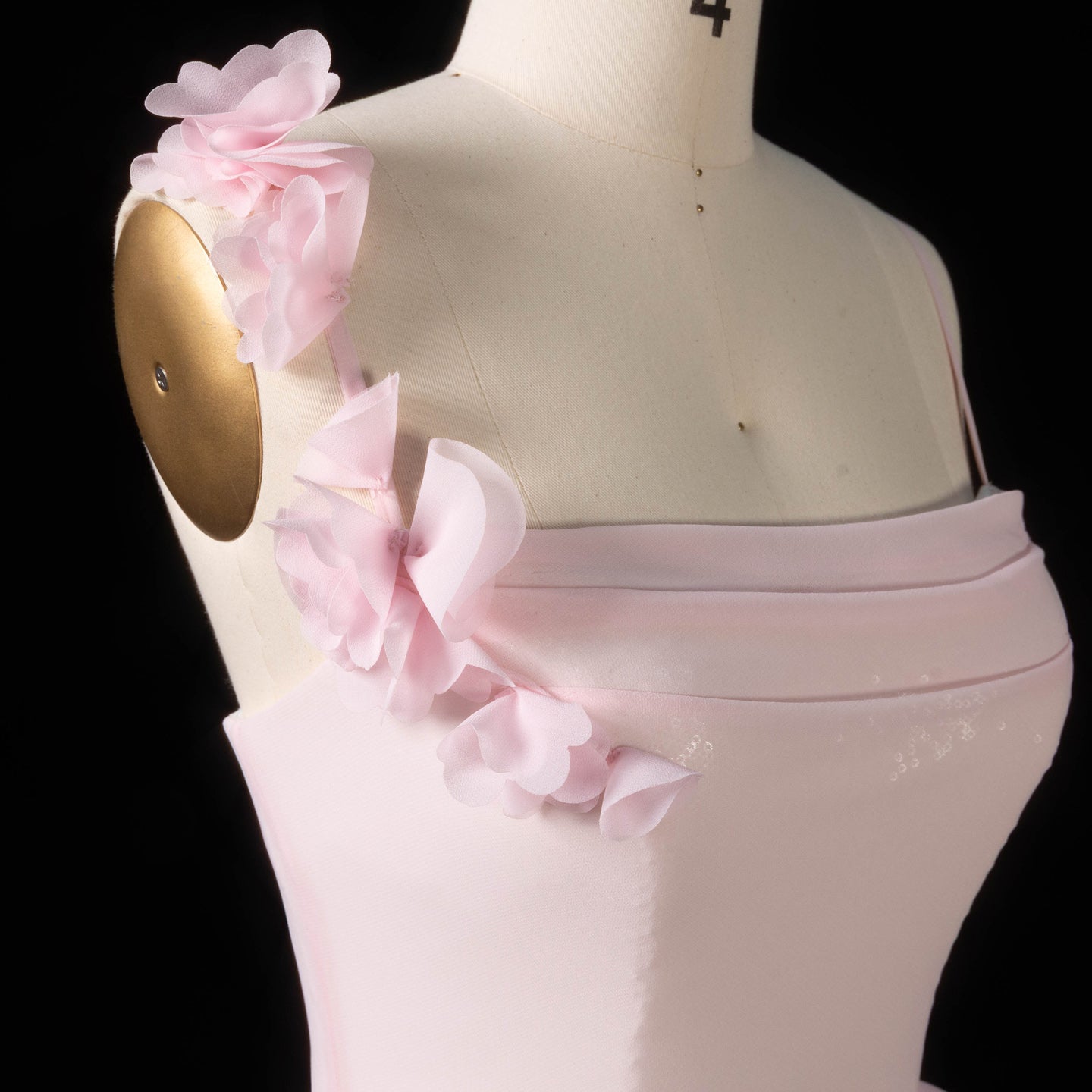 Light Yellow 3D Floral Chiffon Mermaid Evening Dress SF438 Sheer Fairy