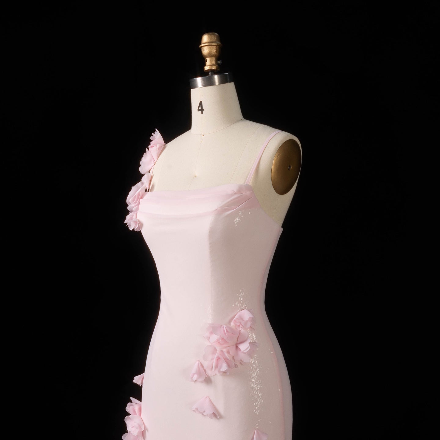 Light Yellow 3D Floral Chiffon Mermaid Evening Dress SF438 Sheer Fairy