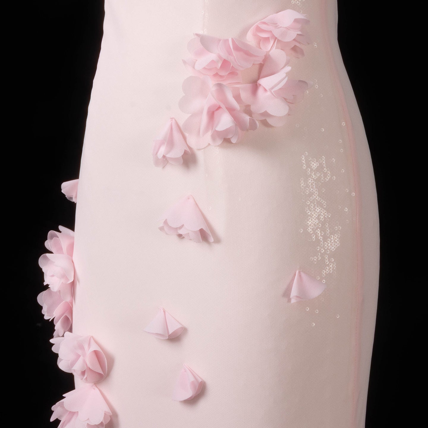 Light Yellow 3D Floral Chiffon Mermaid Evening Dress SF438 Sheer Fairy