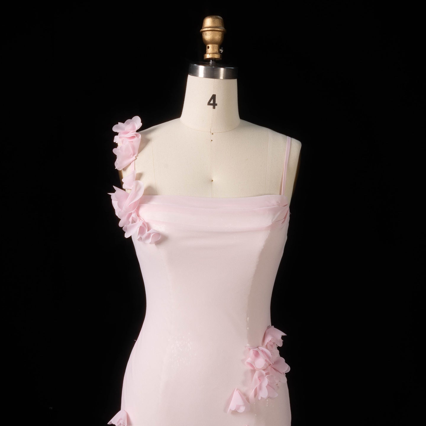 Light Yellow 3D Floral Chiffon Mermaid Evening Dress SF438 Sheer Fairy