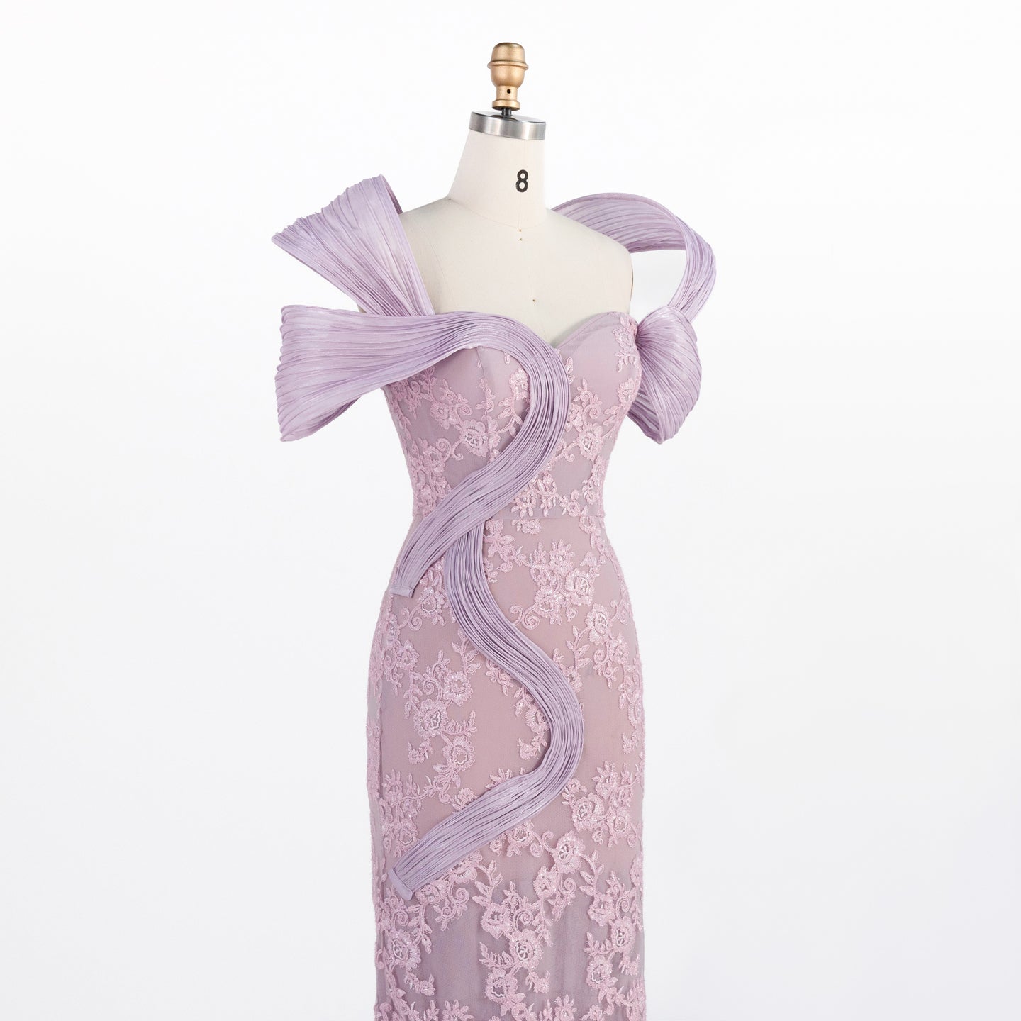 Pink Floral Lace Formal Evening Dress Off the Shoulder Mermaid Prom Dress with 3D Detail ST011 Sheer Fairy