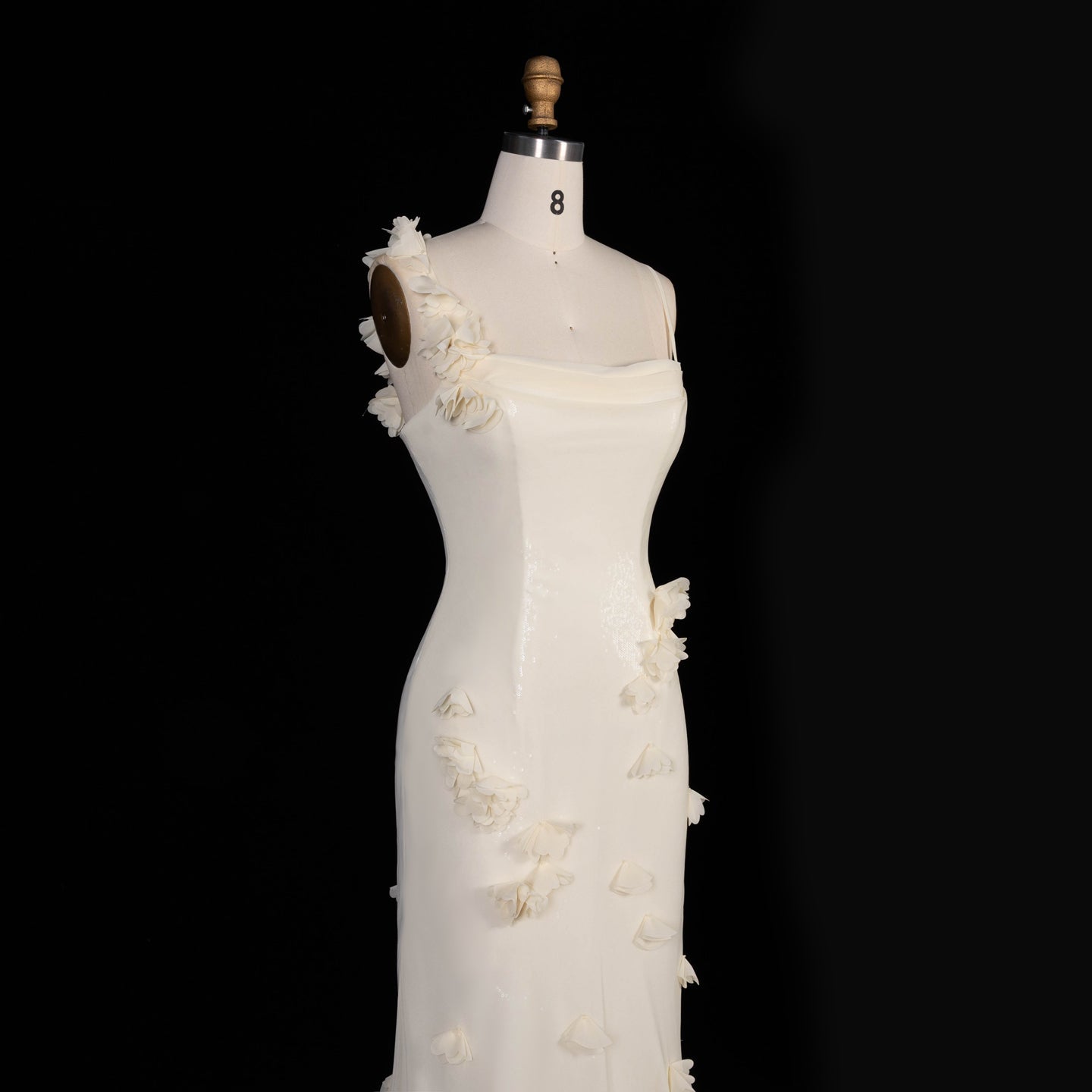 Light Yellow 3D Floral Chiffon Mermaid Evening Dress SF438 Sheer Fairy