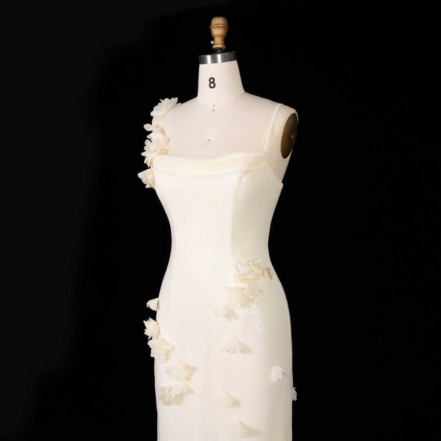 Light Yellow 3D Floral Chiffon Mermaid Evening Dress SF438 Sheer Fairy
