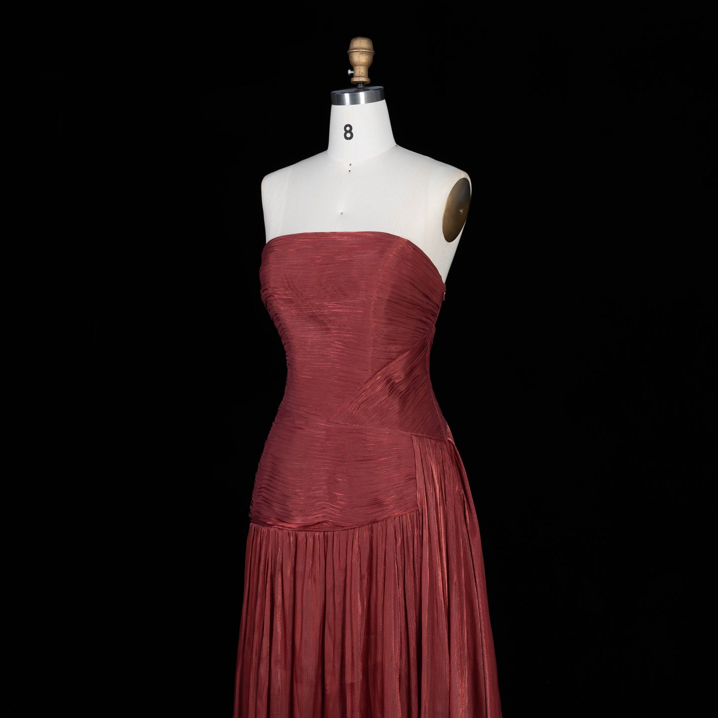 Burgundy Shimmer Satin Strapless Off Shoulder A-Line Evening Dress SF175 Sheer Fairy
