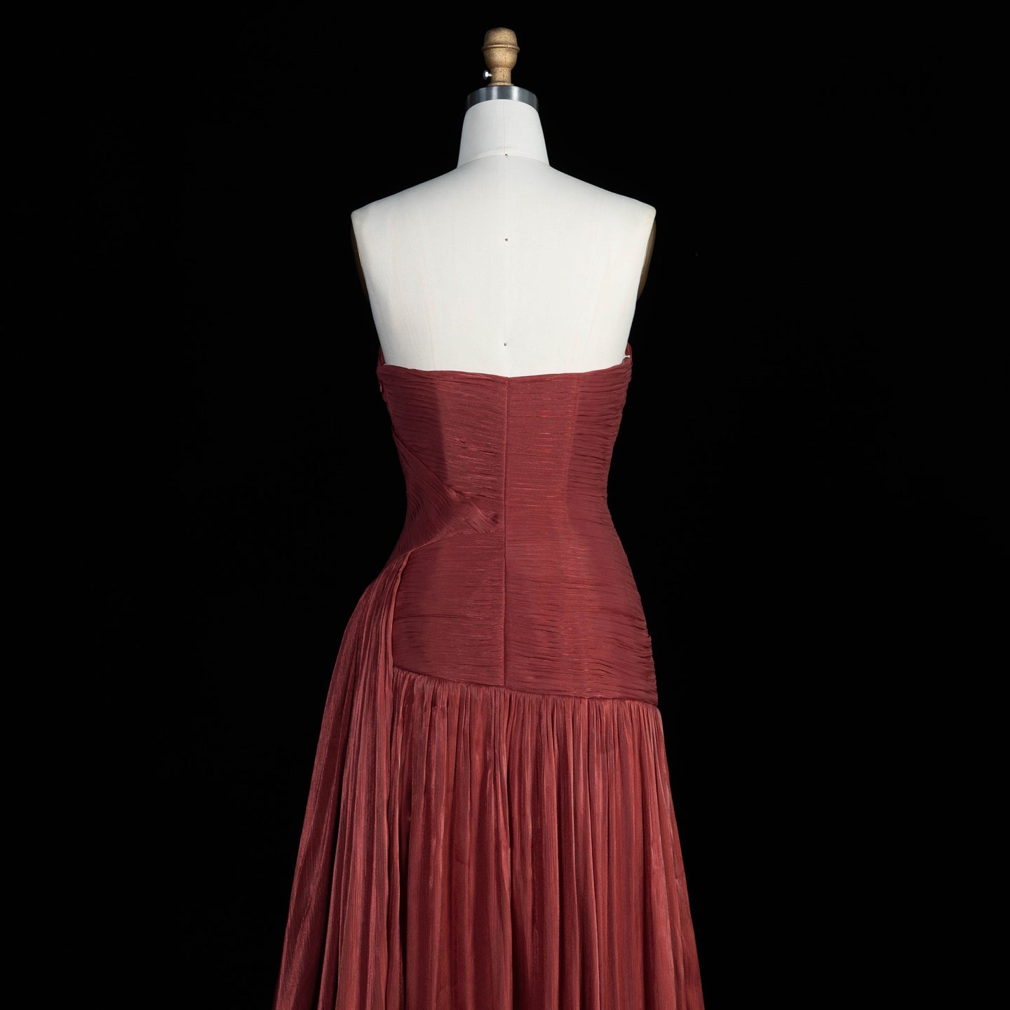 Burgundy Shimmer Satin Strapless Off Shoulder A-Line Evening Dress SF175 Sheer Fairy