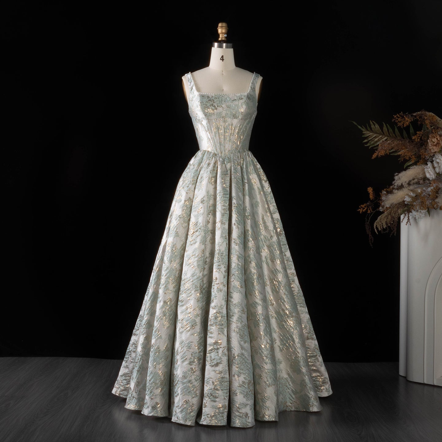 Glamorous Sage Green Corset Prom Dress with Structured Bodice SH182 Sheer Fairy