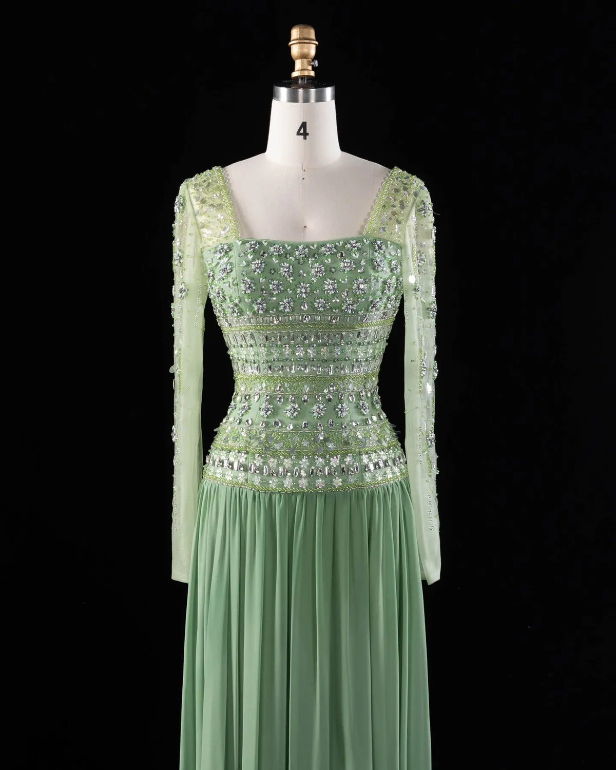 Beaded Chiffon A-Line Strapless Mermaid Evening Dress SS539 Sheer Fairy