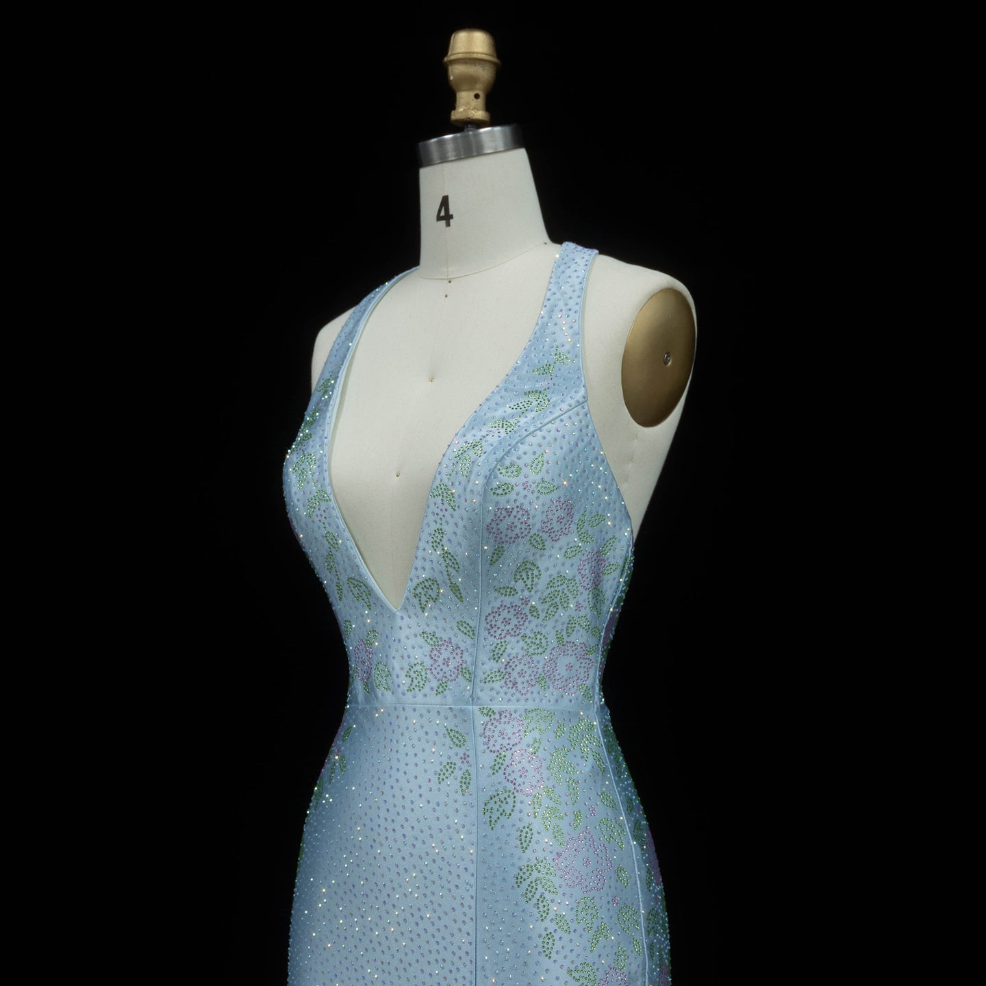 Romantic Light Blue Open Back Prom Dress with Slit SH185 Sheer Fairy