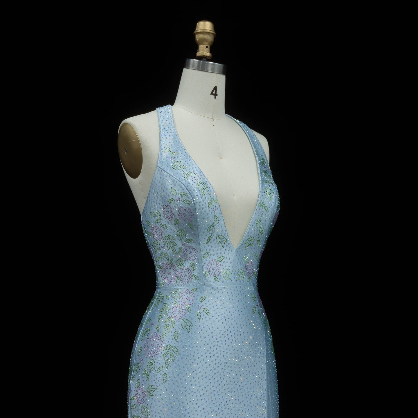 Romantic Light Blue Open Back Prom Dress with Slit SH185 Sheer Fairy