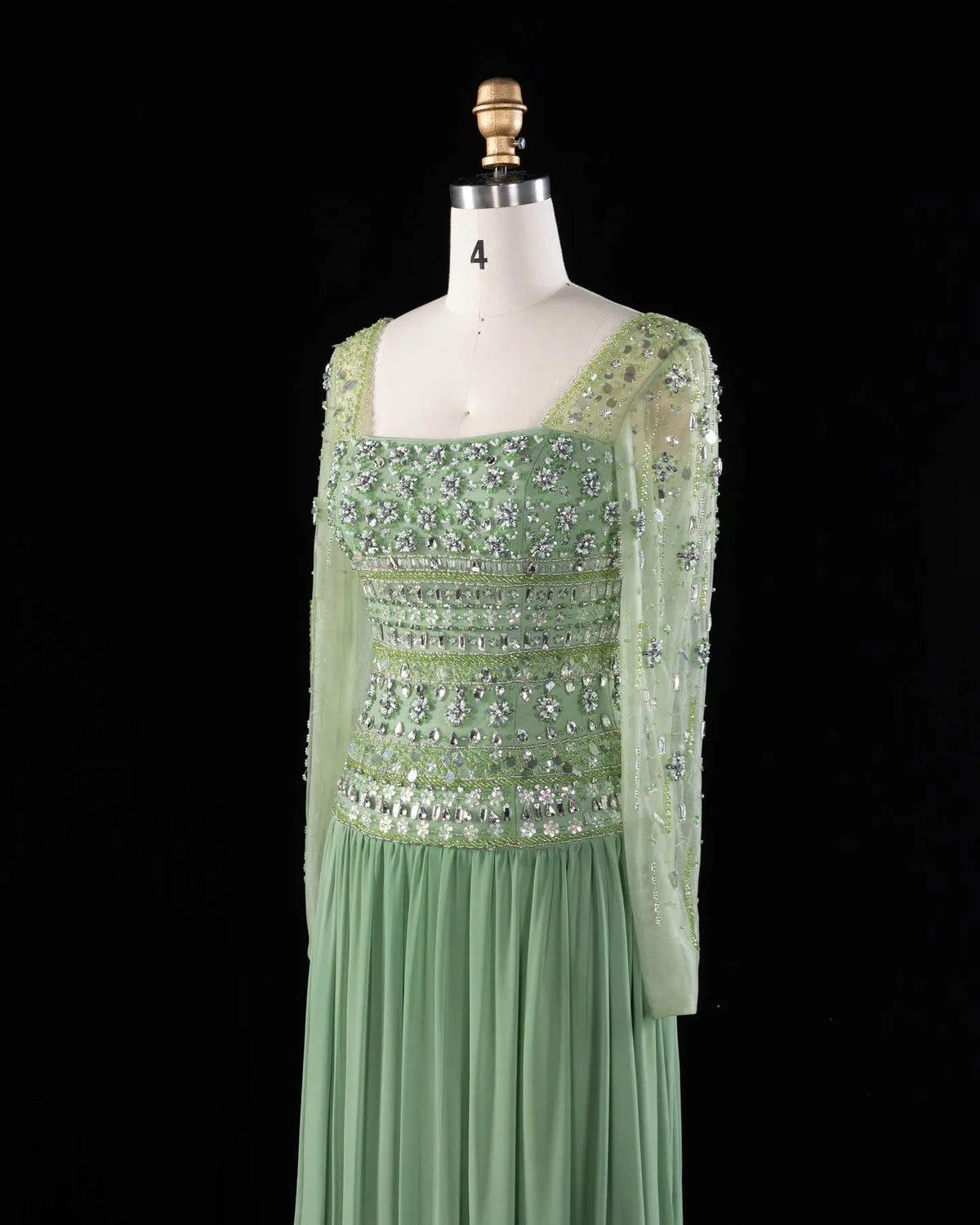 Beaded Chiffon A-Line Strapless Mermaid Evening Dress SS539 Sheer Fairy