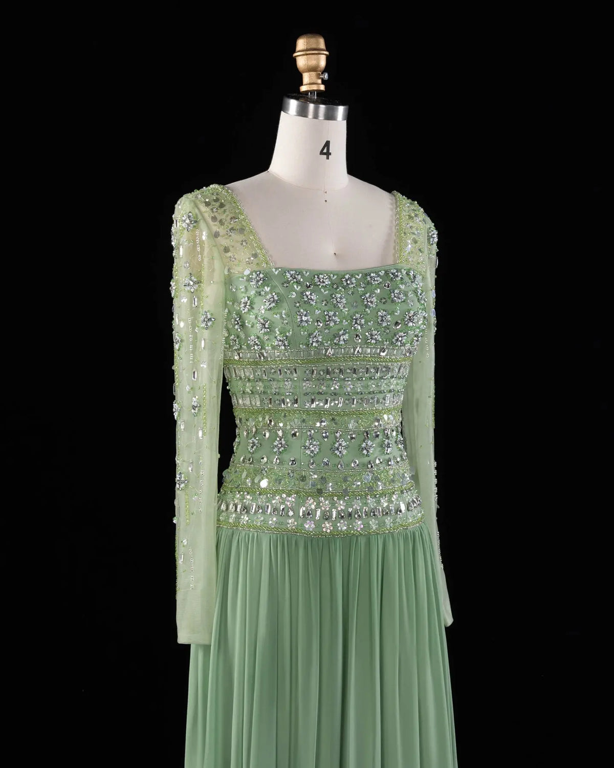 Beaded Chiffon A-Line Strapless Mermaid Evening Dress SS539 Sheer Fairy