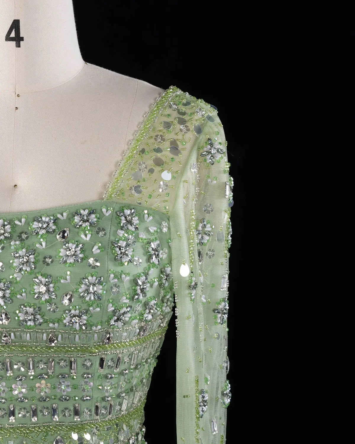 Beaded Chiffon A-Line Strapless Mermaid Evening Dress SS539 Sheer Fairy