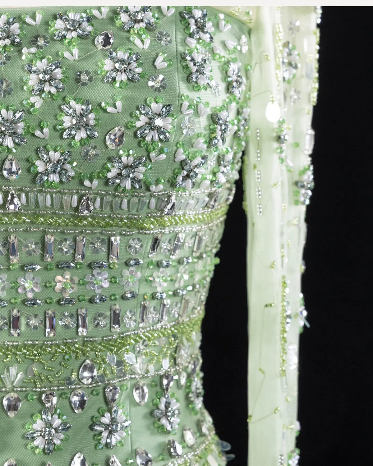 Beaded Chiffon A-Line Strapless Mermaid Evening Dress SS539 Sheer Fairy