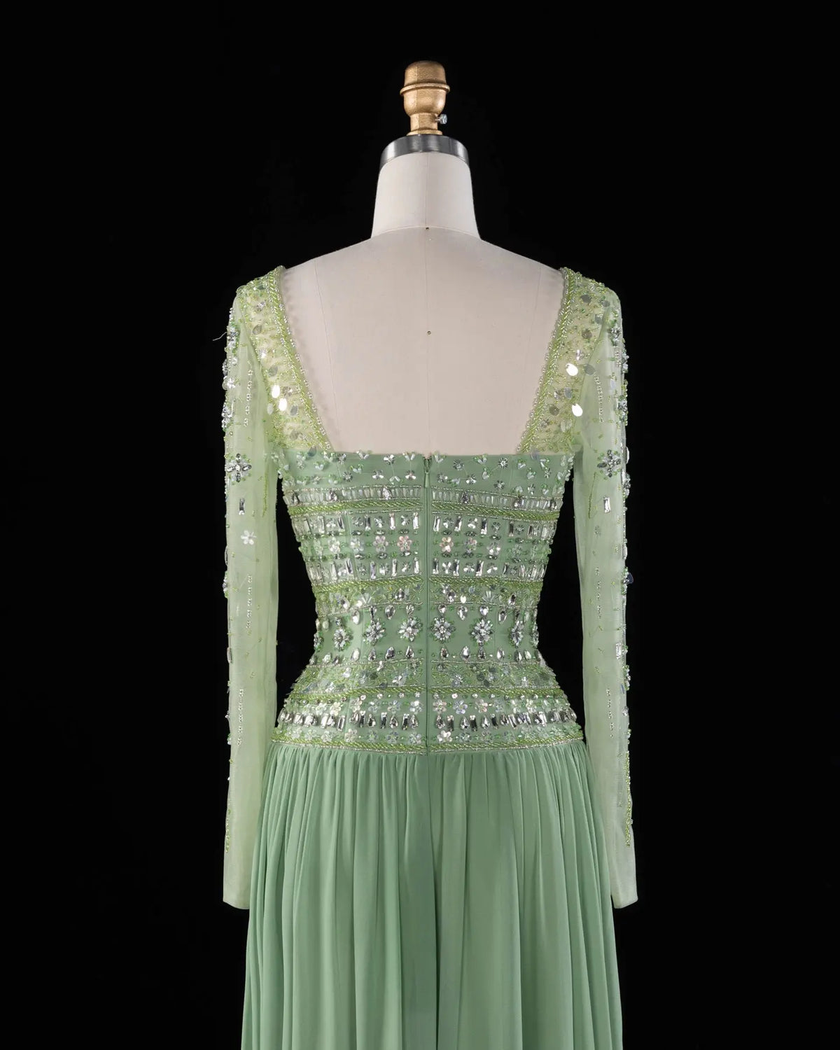 Beaded Chiffon A-Line Strapless Mermaid Evening Dress SS539 Sheer Fairy
