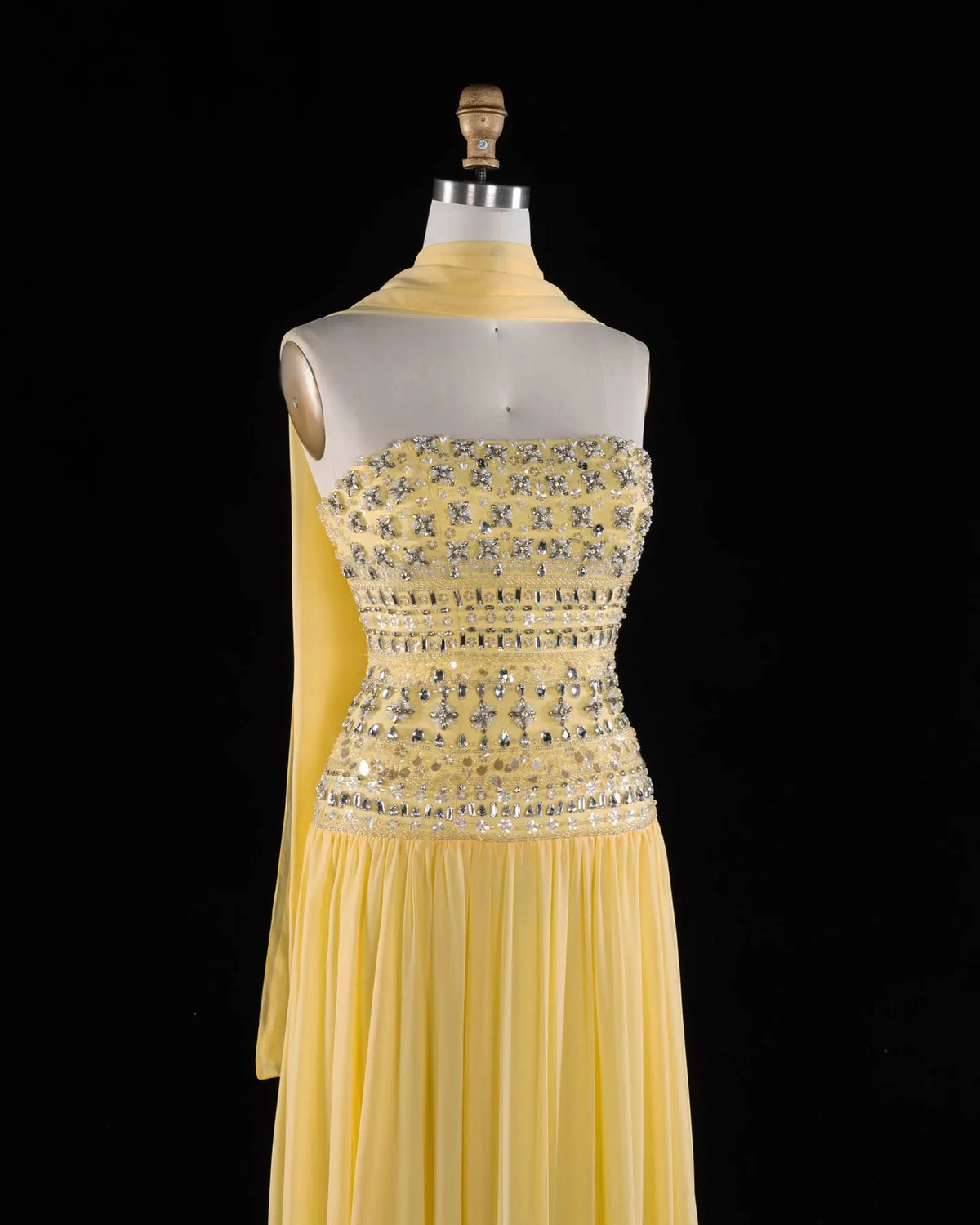 Beaded Chiffon A-Line Strapless Mermaid Evening Dress SS539 Sheer Fairy