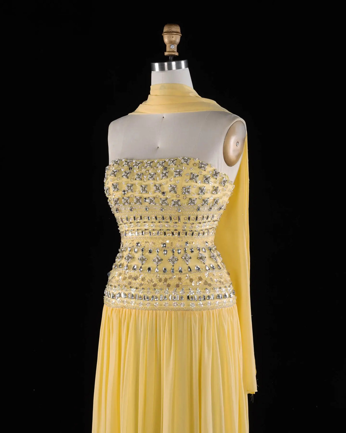 Beaded Chiffon A-Line Strapless Mermaid Evening Dress SS539 Sheer Fairy