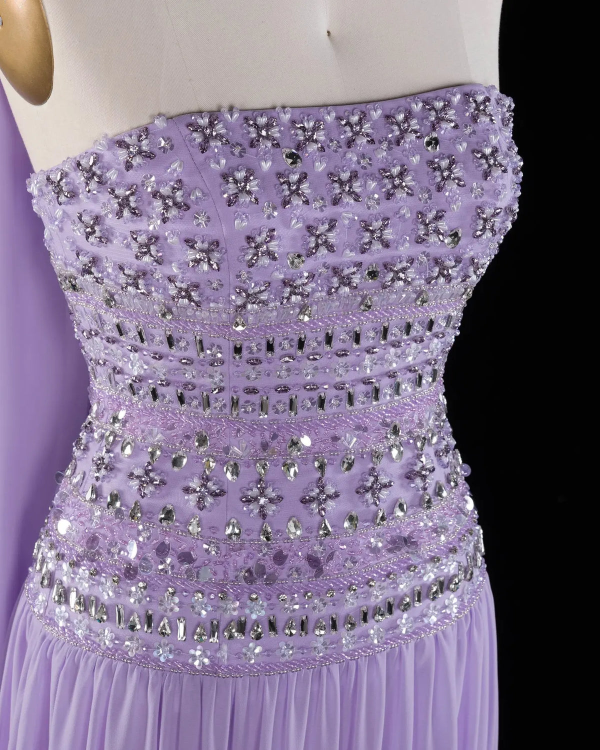 Beaded Chiffon A-Line Strapless Mermaid Evening Dress SS539 Sheer Fairy