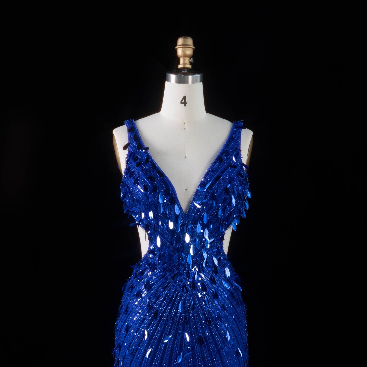 All-Sequined Deep V-Neck Mermaid Prom Dress with Split Side SH351 Sheer Fairy