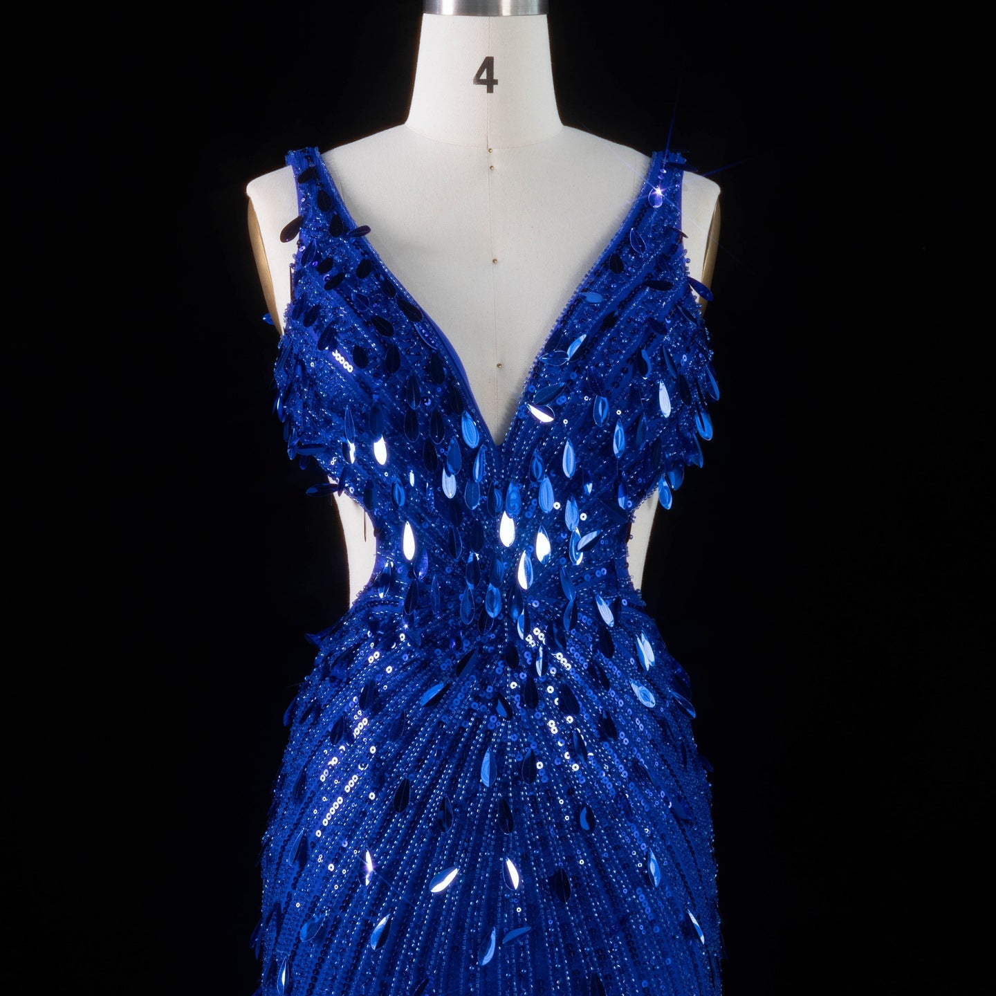 All-Sequined Deep V-Neck Mermaid Prom Dress with Split Side SH351 Sheer Fairy
