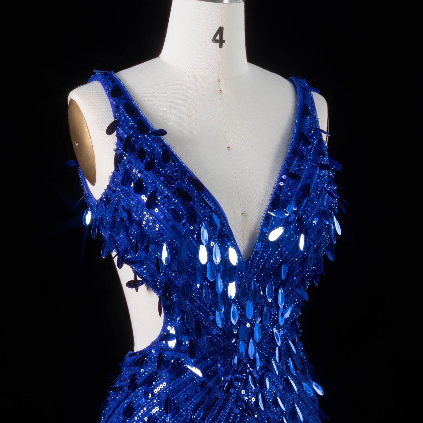 All-Sequined Deep V-Neck Mermaid Prom Dress with Split Side SH351 Sheer Fairy