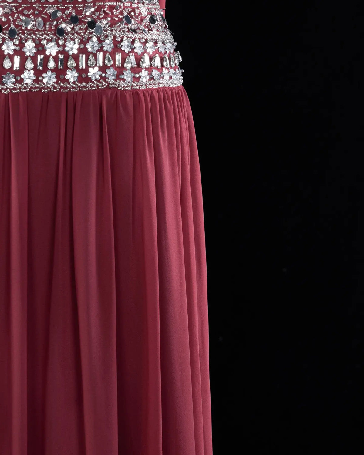 Beaded Chiffon A-Line Strapless Mermaid Evening Dress SS539 Sheer Fairy