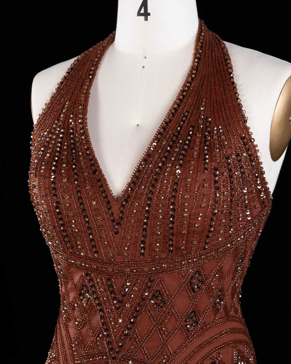 Yellow Beaded Halter Neck Fringe Mermaid Evening Gown with Open Back SS554 Sheer Fairy