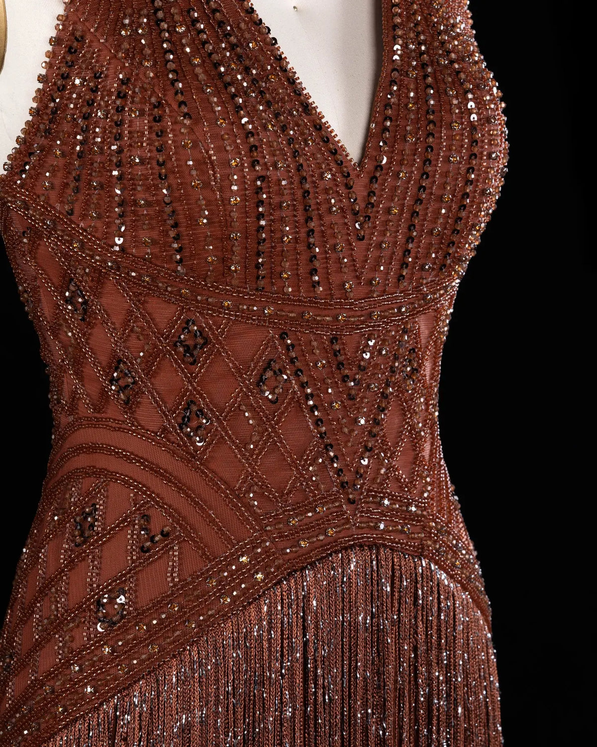 Yellow Beaded Halter Neck Fringe Mermaid Evening Gown with Open Back SS554 Sheer Fairy