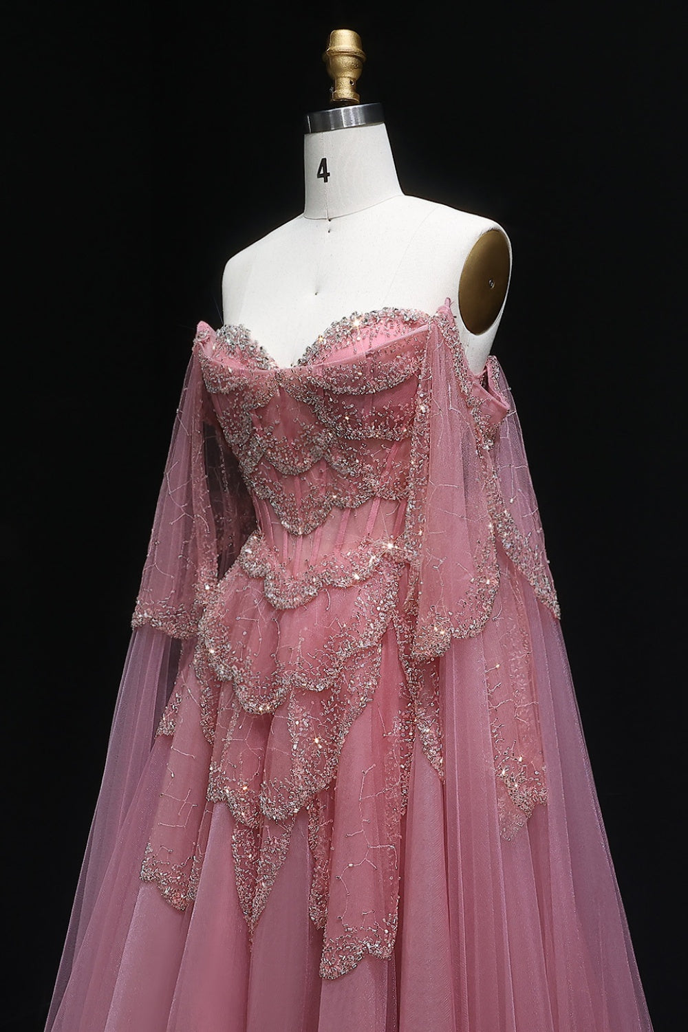 Purple Satin A-Line Sleeveless Prom Dress with Sweep Train SS215 Sheer Fairy