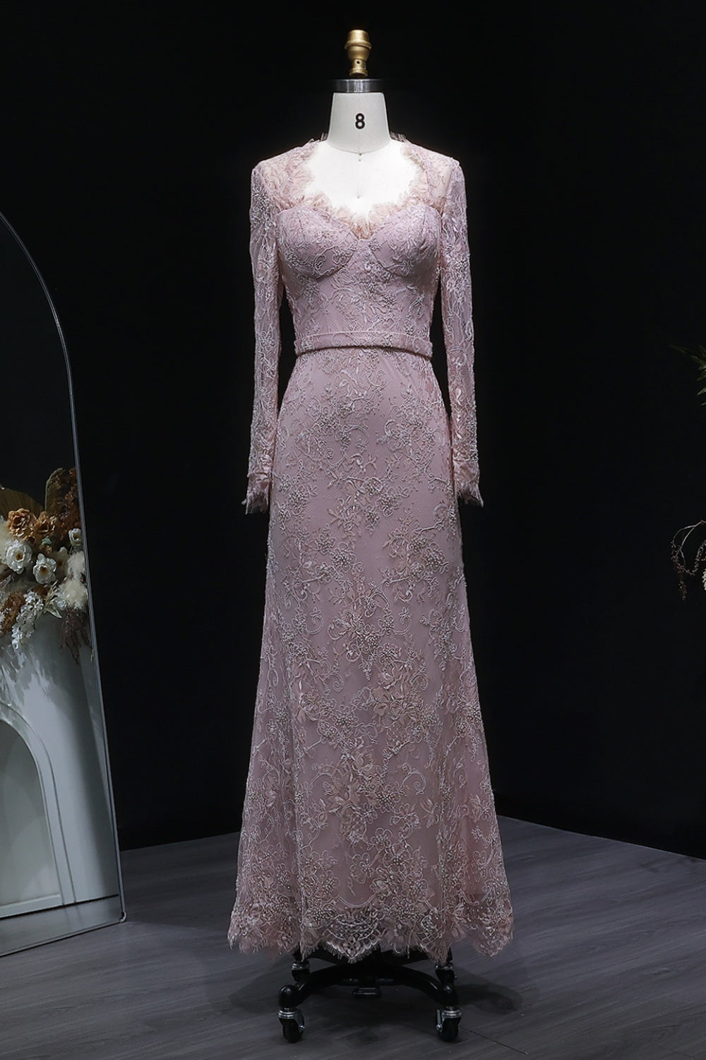 Blush Chiffon Strapless Ruched A-Line Pink Evening Dress SF405 Sheer Fairy