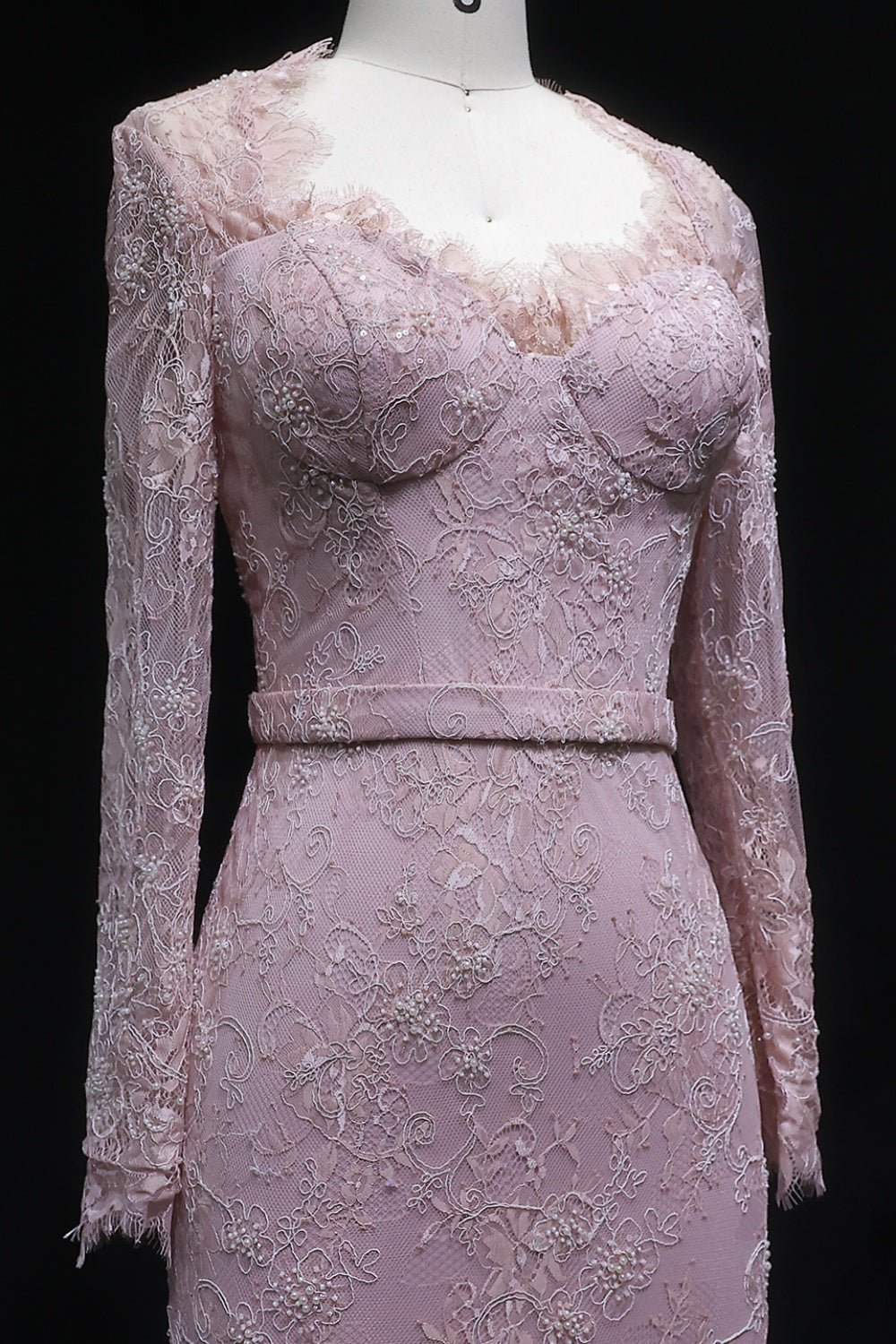 Blush Chiffon Strapless Ruched A-Line Pink Evening Dress SF405 Sheer Fairy