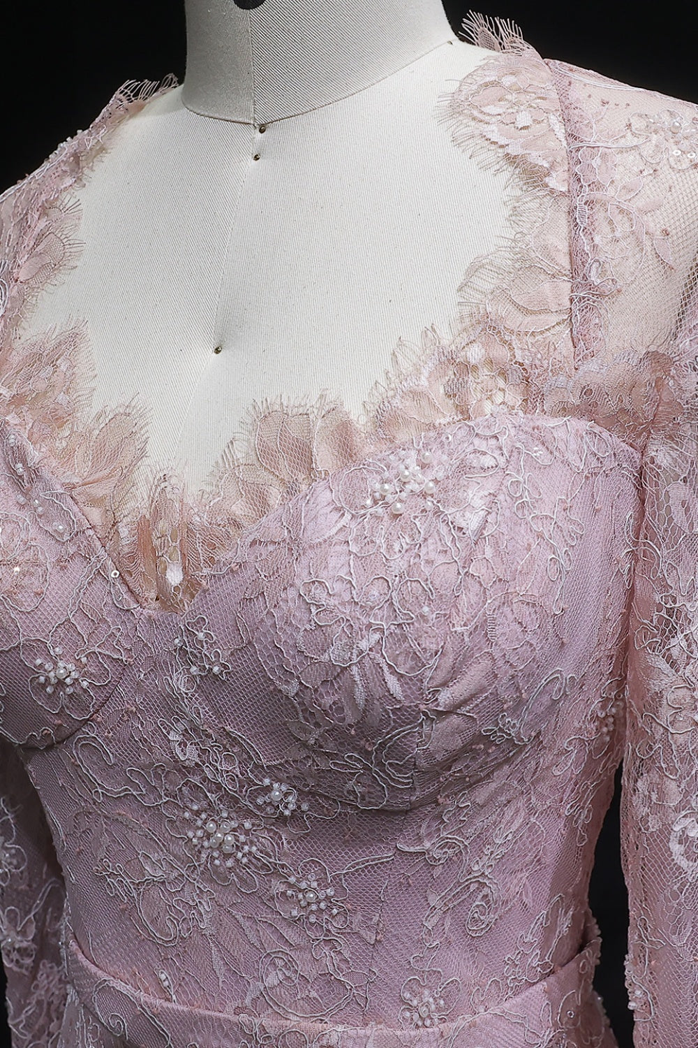 Blush Chiffon Strapless Ruched A-Line Pink Evening Dress SF405 Sheer Fairy