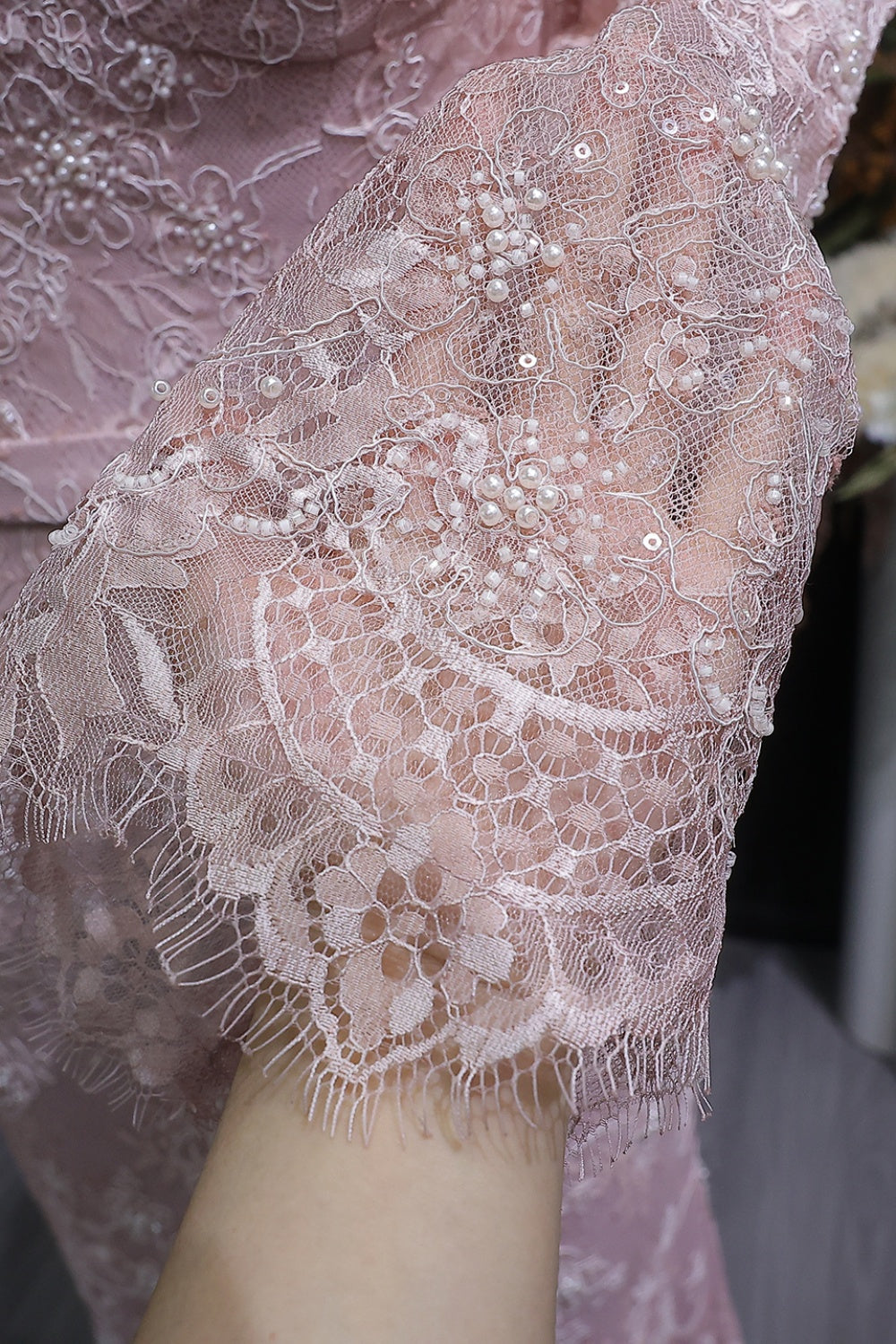 Blush Chiffon Strapless Ruched A-Line Pink Evening Dress SF405 Sheer Fairy